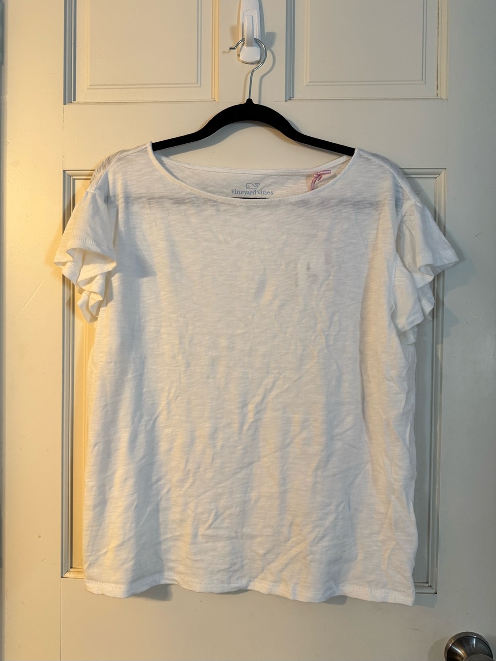 NWT Vineyard Vines Flutter Sleeve Slub Tee White M MSRP $58